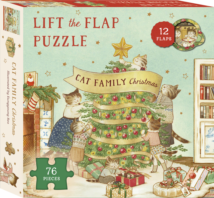 Cat Family Christmas Lift-The-Flap Jig Saw Puzzle: Count Down to C