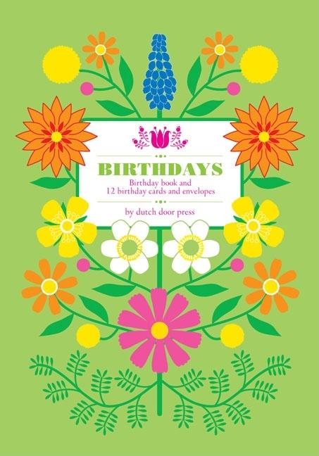 Birthdays: Birthday book and 12 birthday cards and envelopes