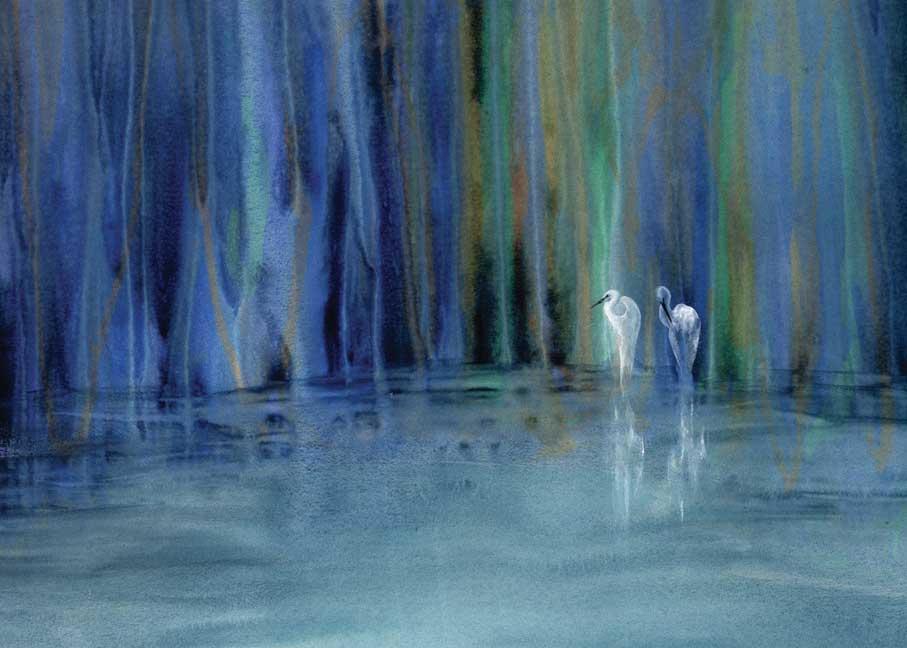 Two Egrets Notecards 10/pk