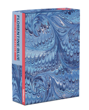 Florentine Blue Marbleizing Pattern, 500 Piece, Jigsaw Puzzle