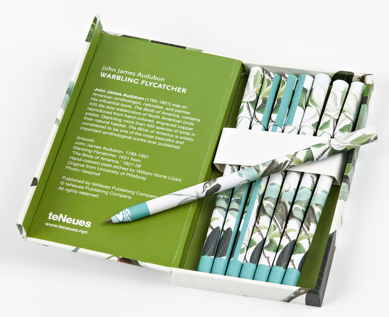 8-Pen Set: Warbling Flycatcher James Audubon, 8 Ballpoint Pens, Un