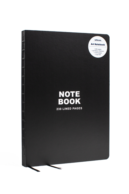 A4 Notebook: Classic Black Notebook Hardcover - 230 Lined Pages