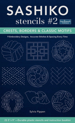 Sashiko Stencils #2, Crests, Borders & Classic Motifs: 9 Embroider