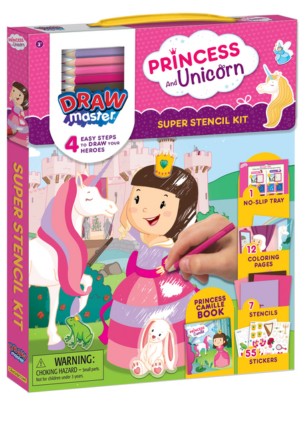 Drawmaster Princess and Unicorn: Super Stencil Kit : 4 Easy Steps