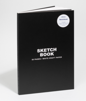 Sketchbook Hardcover - 50 Smooth White Kraft Paper Pages with Lay