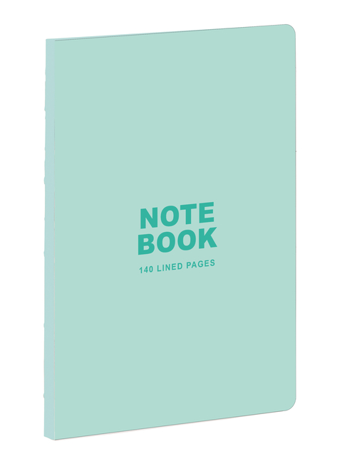 Pastel Green A5 Notebook:140 Lined Pages, Raw Sewn Spine, Lays Fla