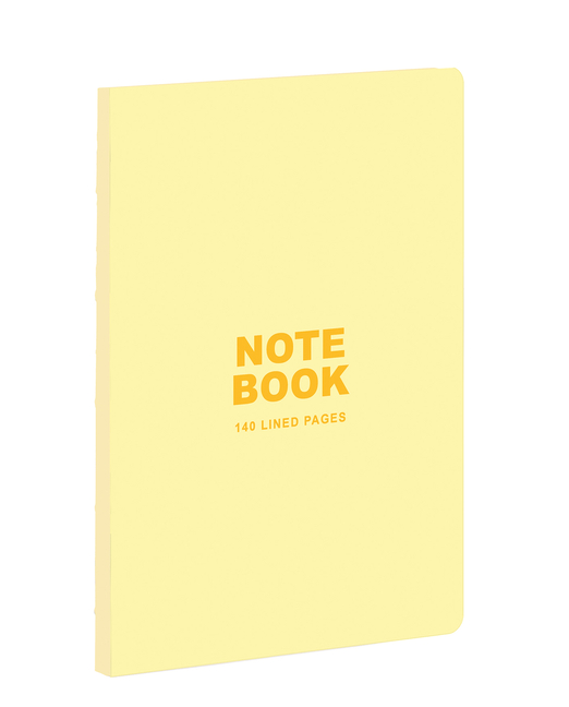 Pastel Yellow, A5 Notebook: 140 Lined Pages, Raw Sewn Spine