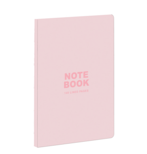 Pastel Pink A5 Notebook 140 Lined Pages, Raw Sewn Spine, Lays Flat