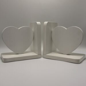 Bookends White Hearts